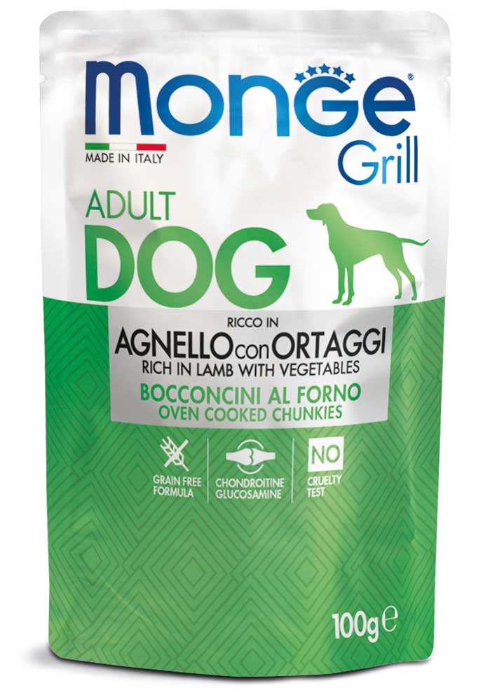 MONGE GRILL Bocconcini al forno made in Italy 100 grammi cf. 2 pezzi NO CRUELTY TEST confezioni da 2 pezzi - immagine 7