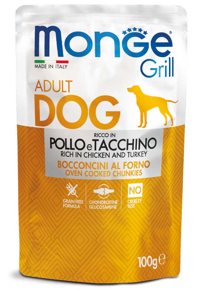 MONGE GRILL Bocconcini al forno made in Italy 100 grammi cf. 2 pezzi NO CRUELTY TEST confezioni da 2 pezzi - immagine 4