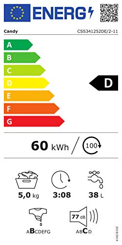 Candy Lavatrice a Carica Frontale, 5 Kg, 1200 Giri, Connettività NFC, Libera Installazione, 60x38x85 cm, Bianco - immagine 5