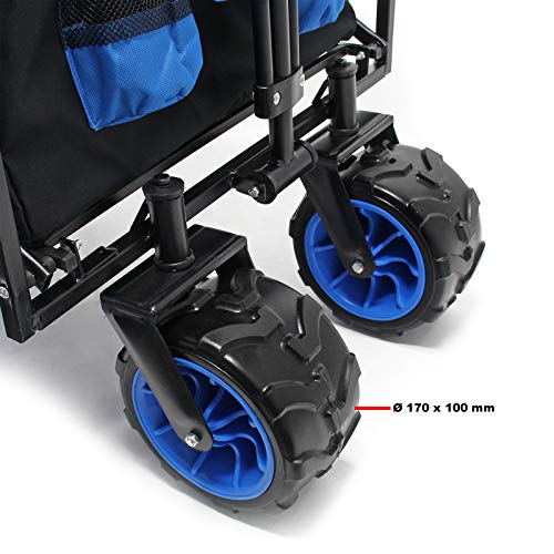 Carrello da spiaggia manuale pieghevole con ruote extra large Carretto da trasporto offroad - immagine 5