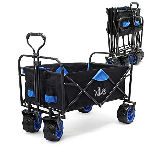 Carrello da spiaggia manuale pieghevole con ruote extra large Carretto da trasporto offroad - immagine 2