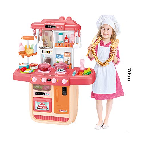 Cucina Mio Piccolo Chef con Caratteristiche di Suoni, Luci e Acqua Cucina Giocattolo Include 34 Accessori (Rosa) - immagine 5